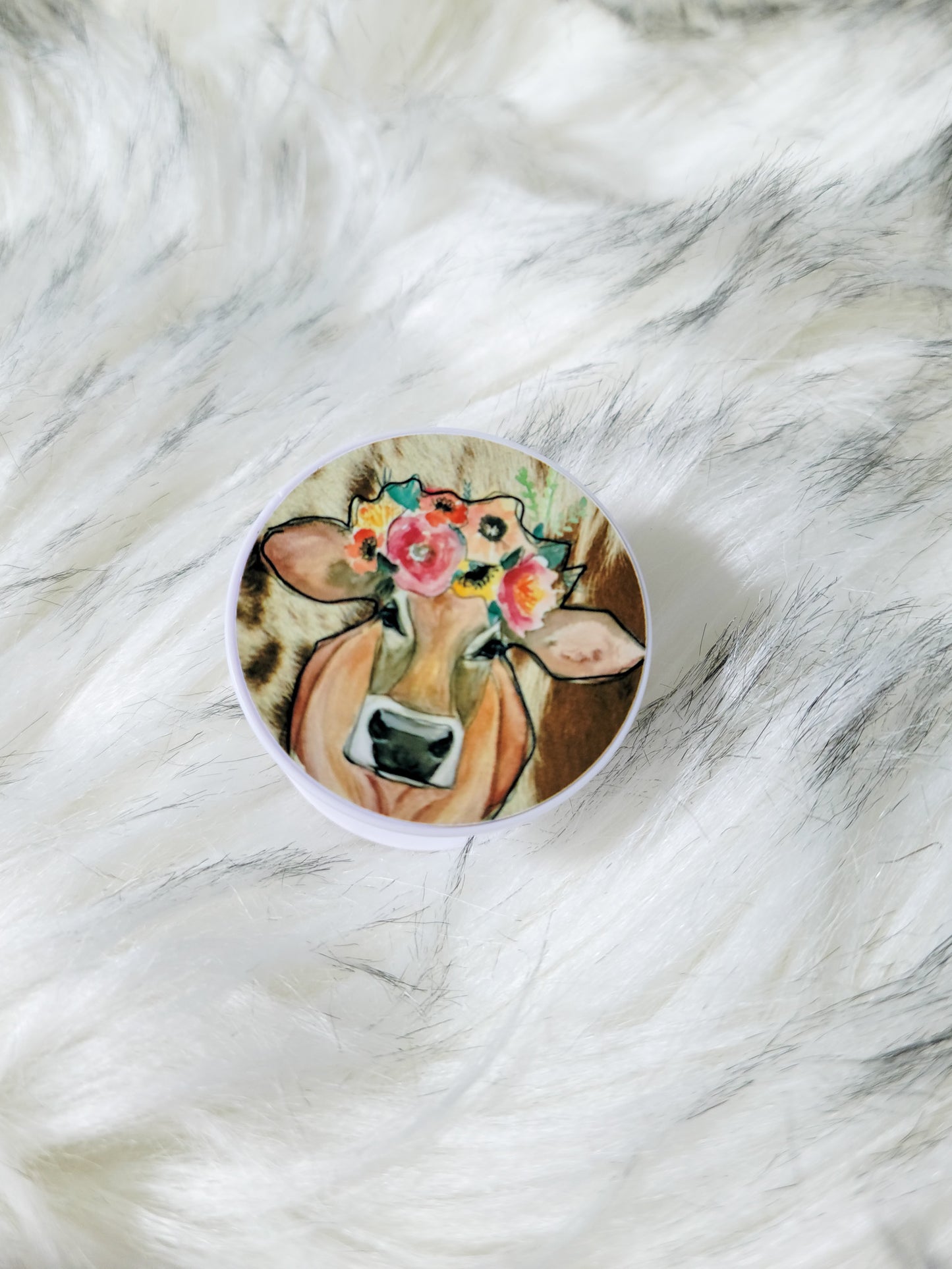 Floral Heifer Phone Holder