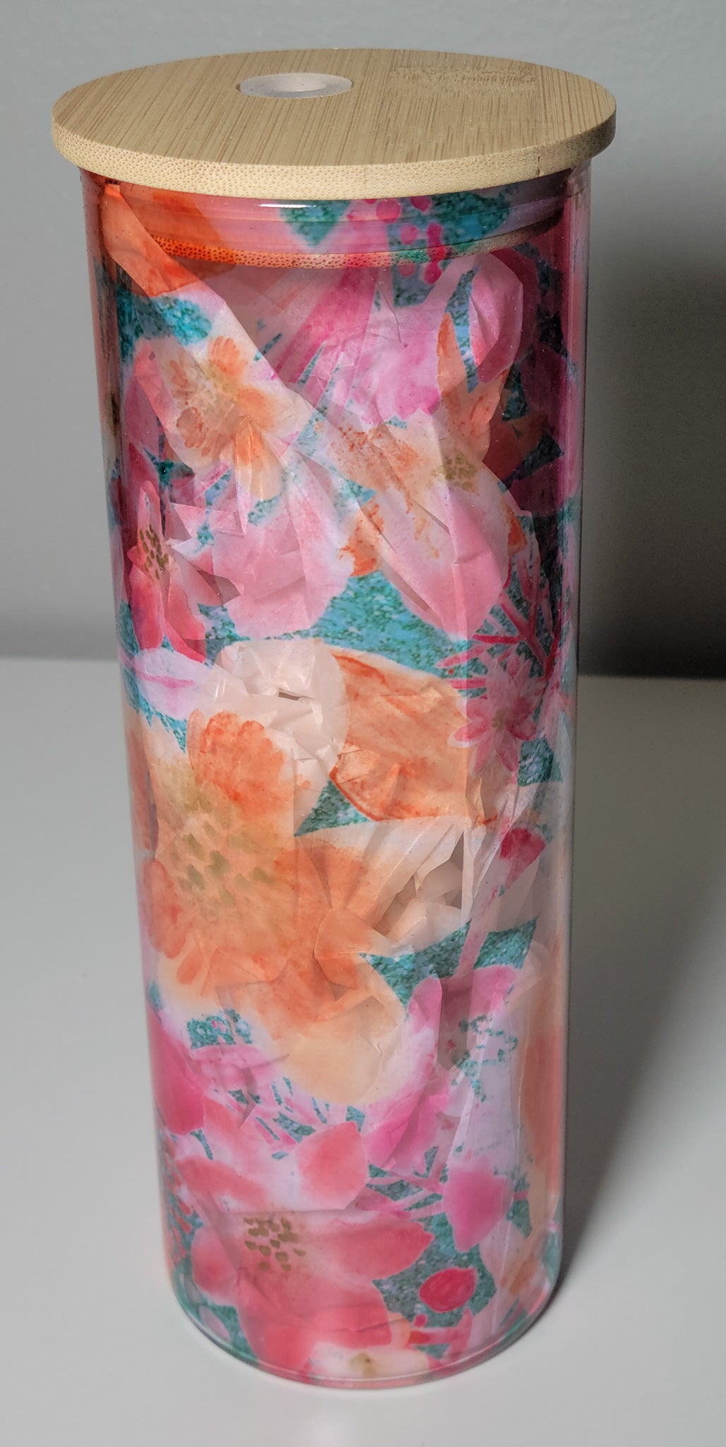 Floral Glass Tumbler