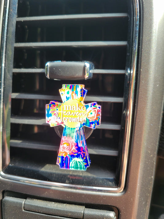 "Make Heaven Crowded" Cross Car Vent Clip – Faith on Every Drive