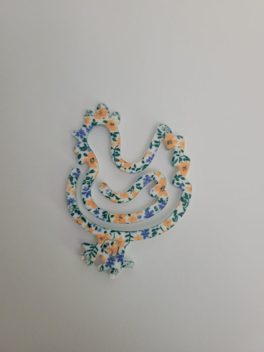 Floral Chicken Acrylic Bookmark – Cute, Country & Full of Charm