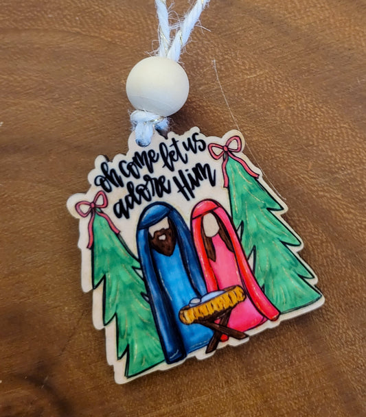 Oh Come Let Us Adore Him Ornament