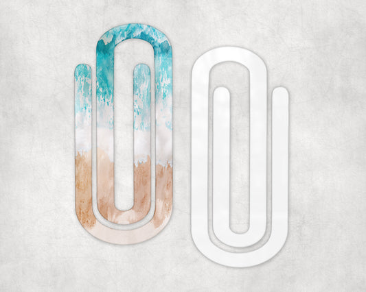 Beach Water Acrylic Jumbo Paperclip Bookmark