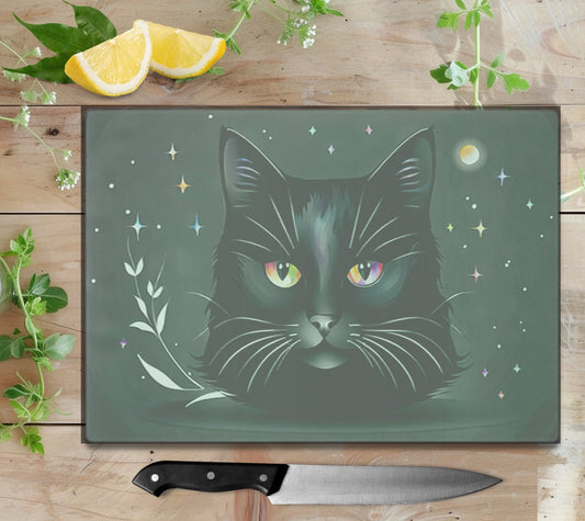 Black Cat Glass Cutting Board