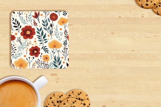Ruby Boho Floral Coaster Set