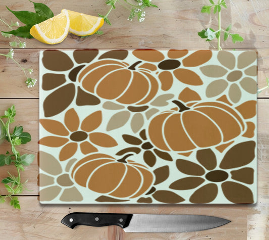 Boho Fall Glass Cutting Board