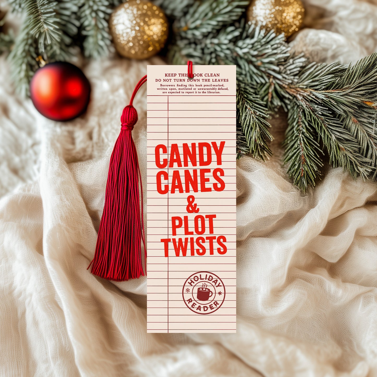 Candy Canes and Plot Twists Metal Bookmark