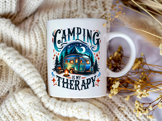 Camping Is Therapy Mug – Perfect Outdoor Coffee Mug for Campers & Nature Lovers