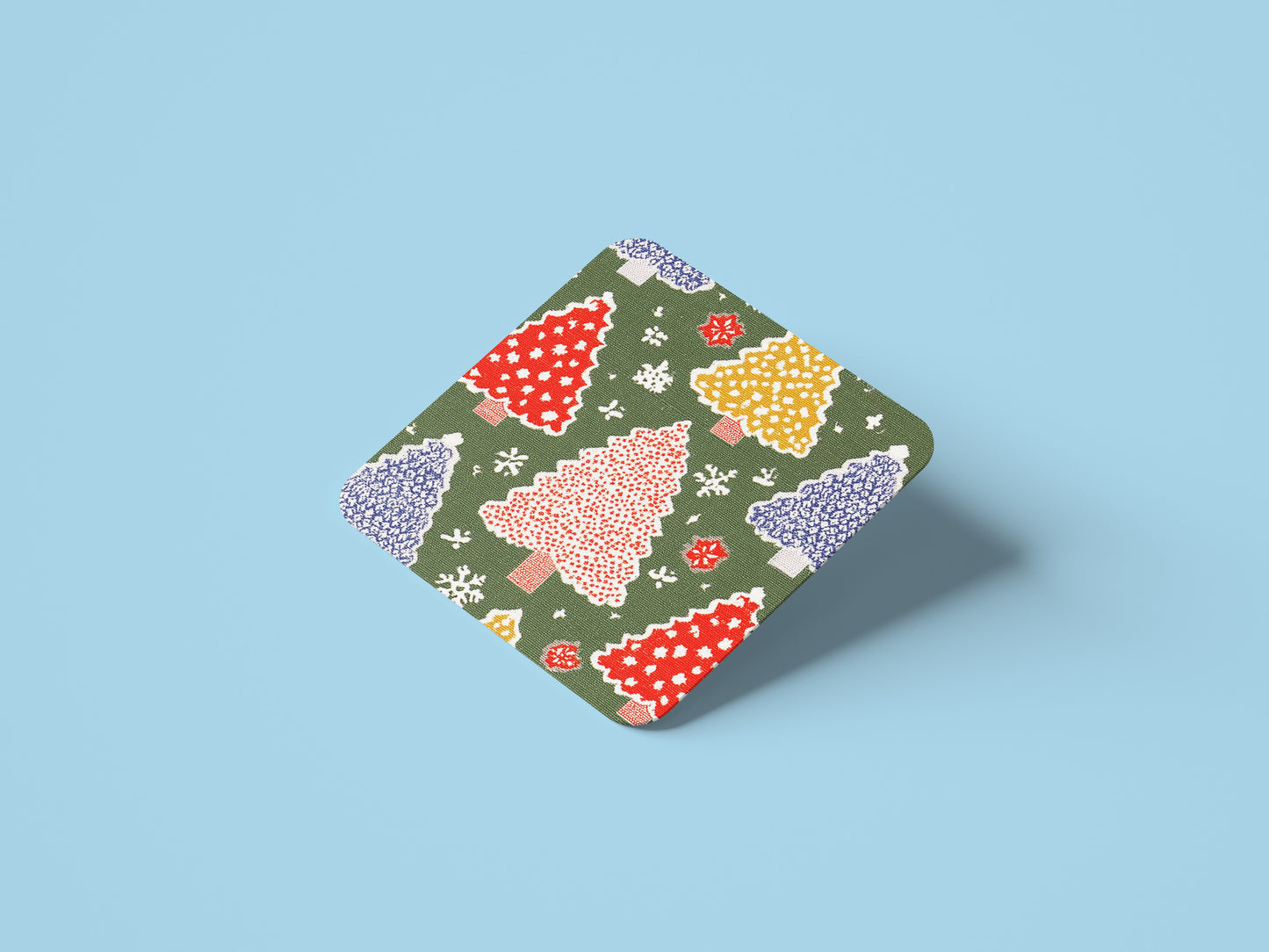 Retro Christmas Trees Ceramic Coasters