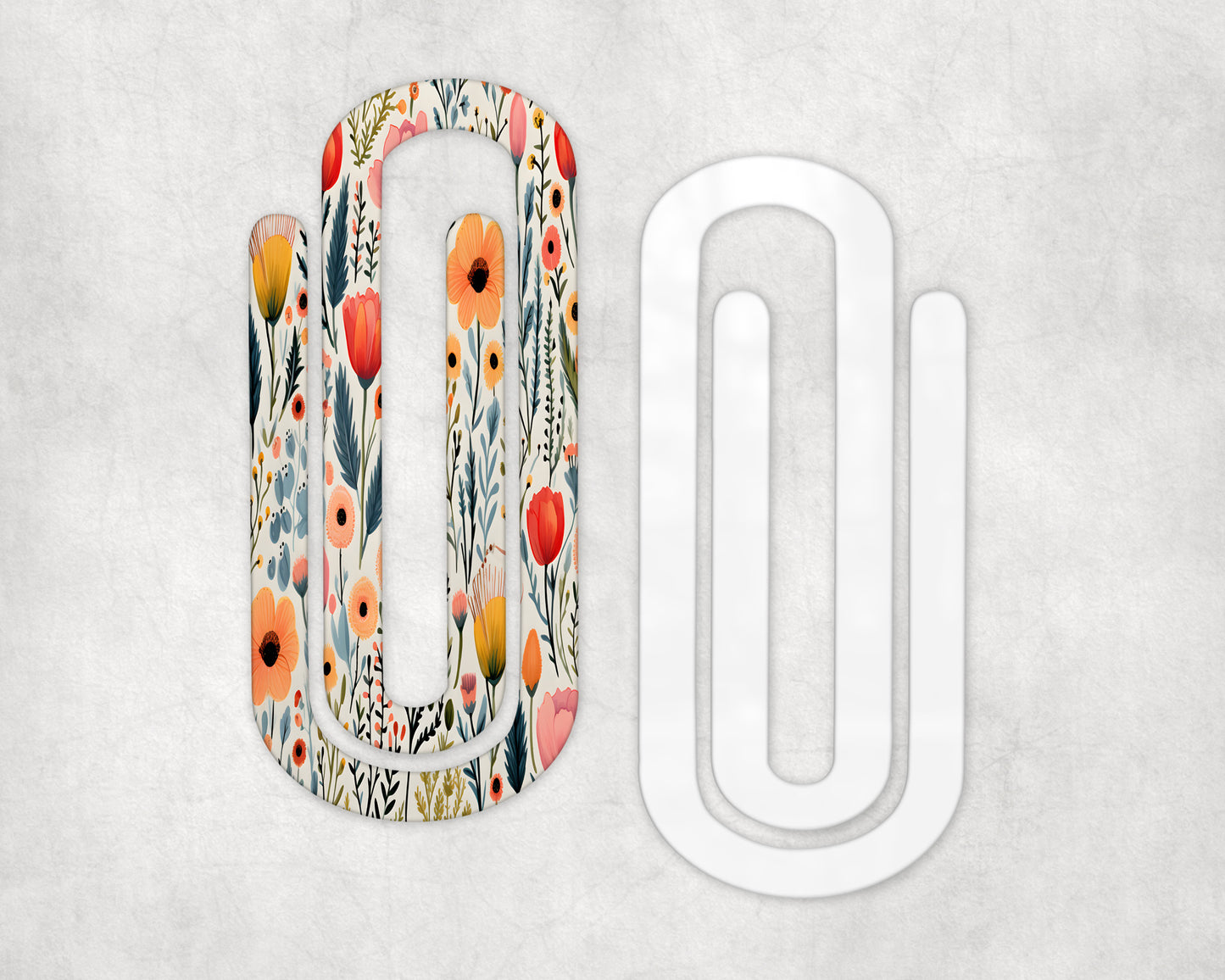 Pink Floral Acrylic Jumbo Paperclip Bookmark