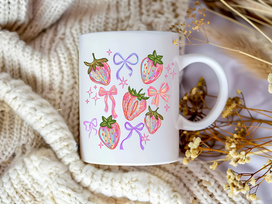 Iridescent Strawberries – Aesthetic Ceramic Mug