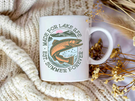 Made for Lake Life Bass Mug – Coffee Mug for Fishing Fans