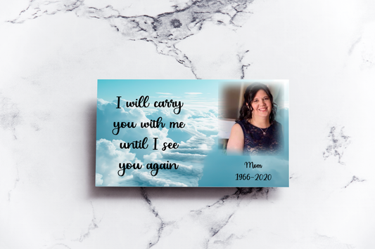 Memorial Metal Keepsake Card – "Carry You With Me"