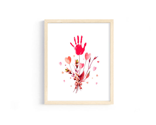 DIY Hearts Bouquet Handprint Sign