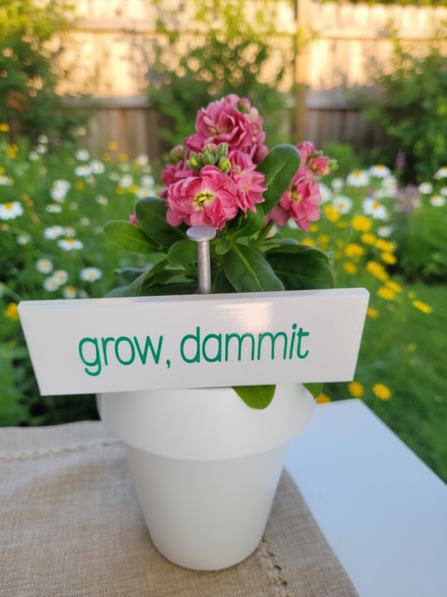 White Funny Garden Stakes