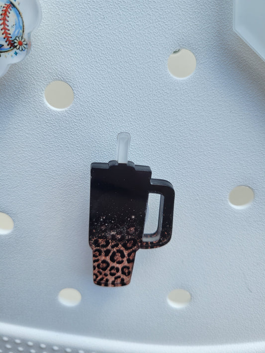 Black Leopard Tumbler Bag Charm