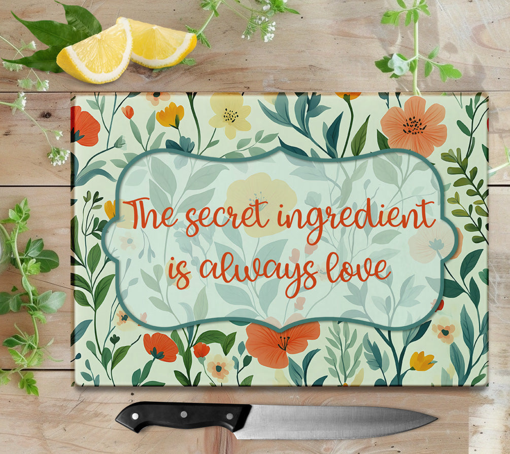 Secret Ingredient Glass Cutting Board