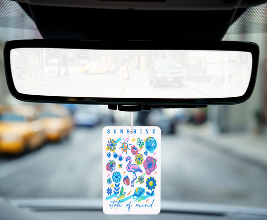 Sunshine State of Mind Car Air Freshener - Tropical Florida Design, Long-Lasting Scent